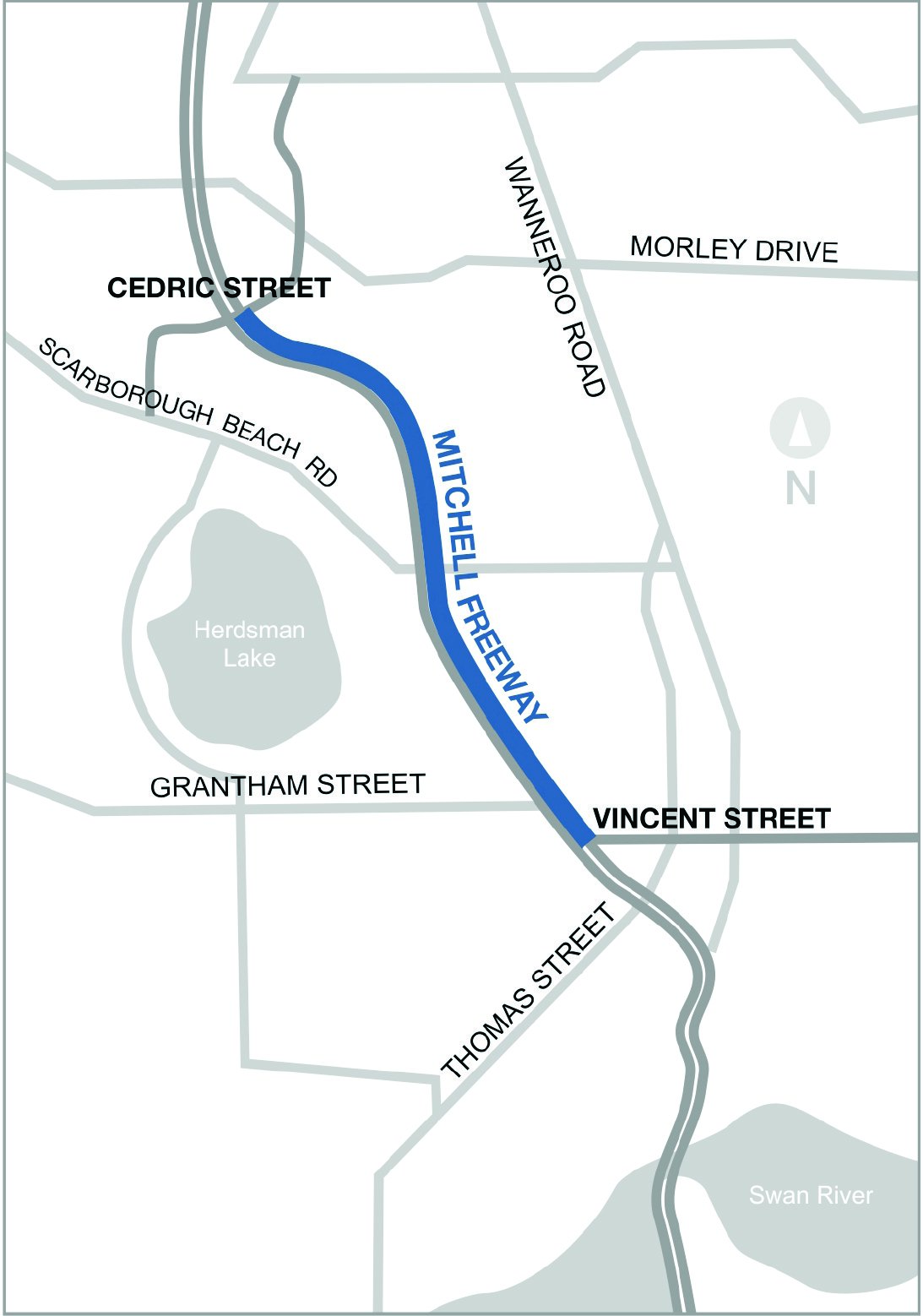 Mitchell Freeway southbound widening May 2018-2