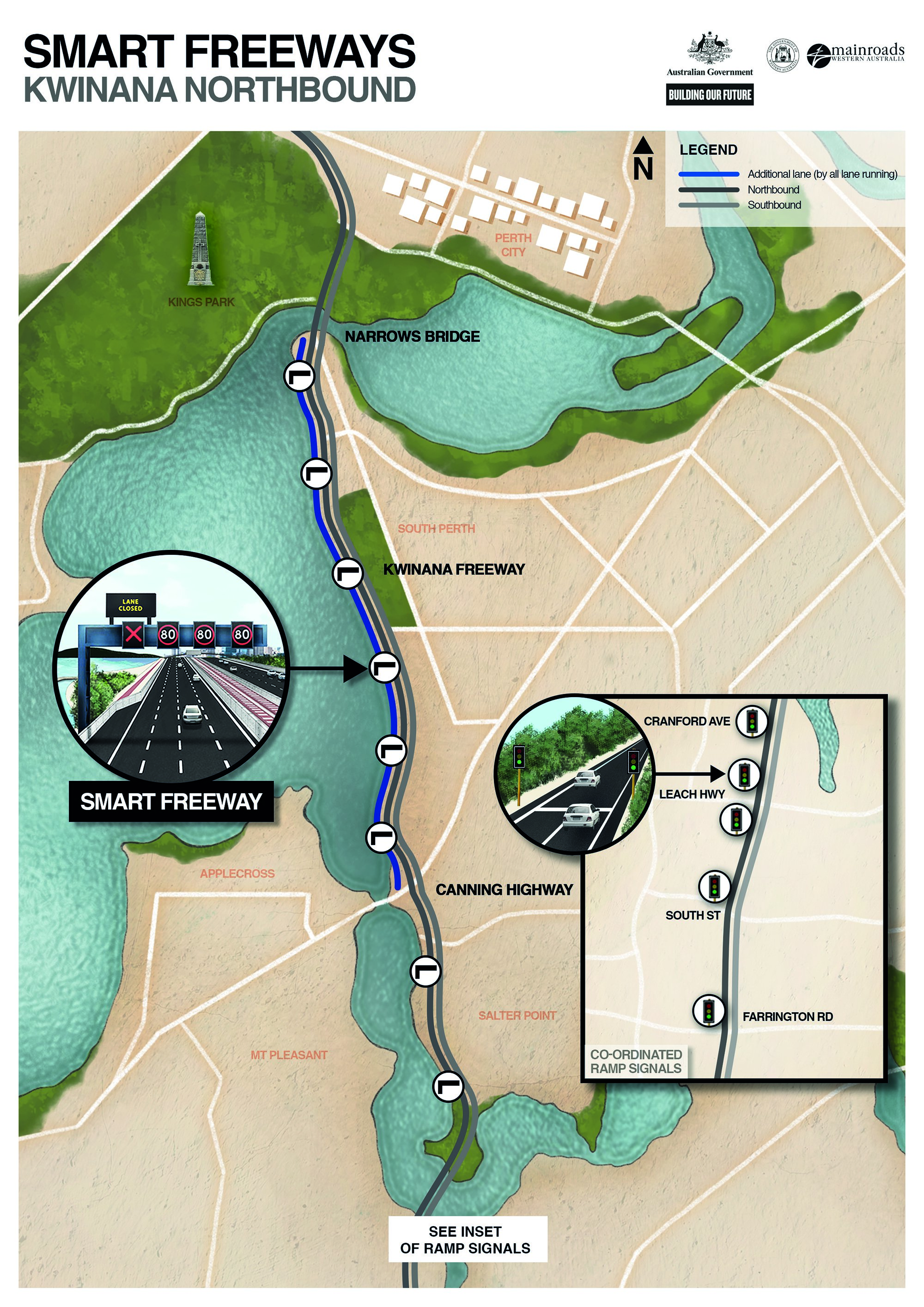 Smart Freeways - Kwinana Freeway Northbound Illustration Portrait